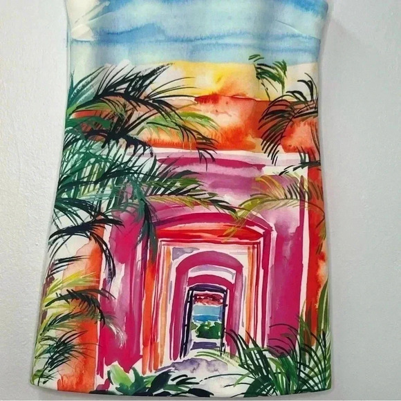 Alexia Admor Colurful Tropical Print Sleeveless Sheath Dress Sz 12 - Picture 2 of 10